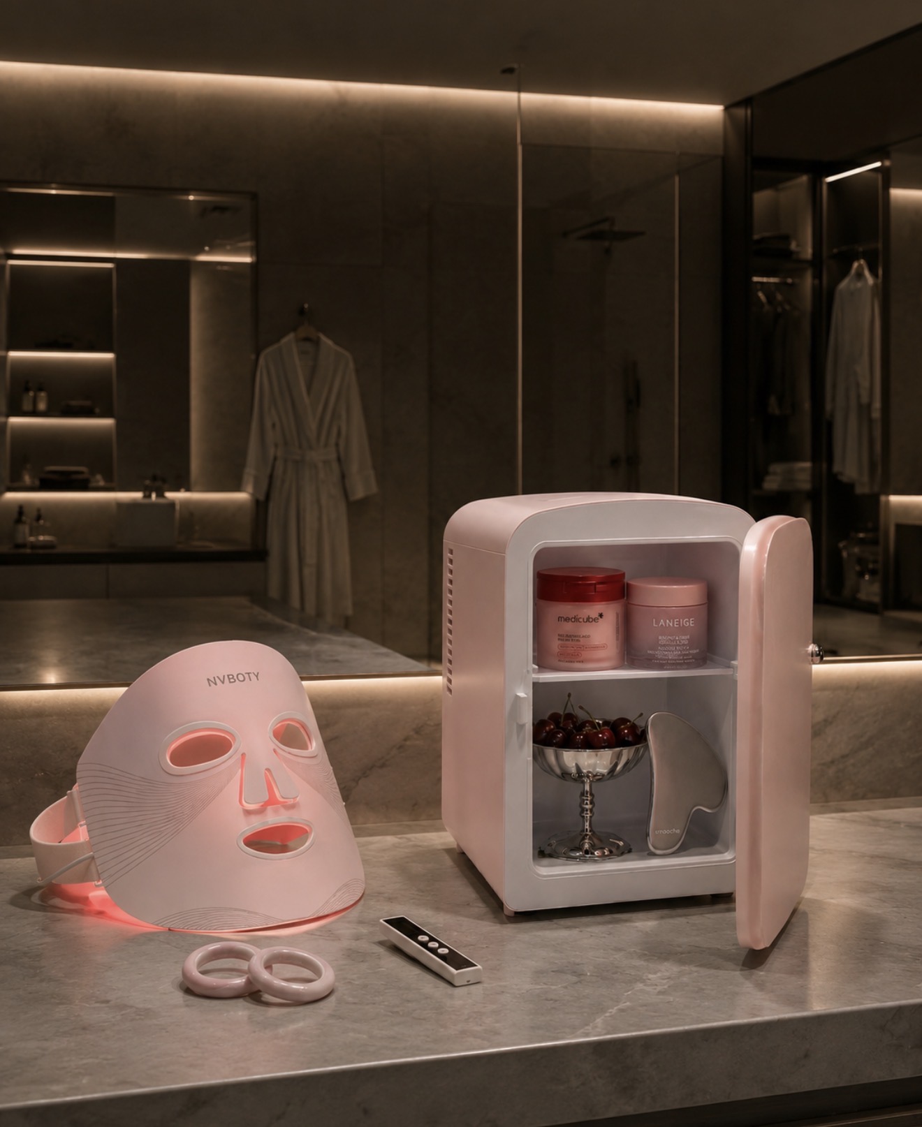 Luxury skin gadgets for a fraction of the price. Skincare mini fridge and LED therapy face mask