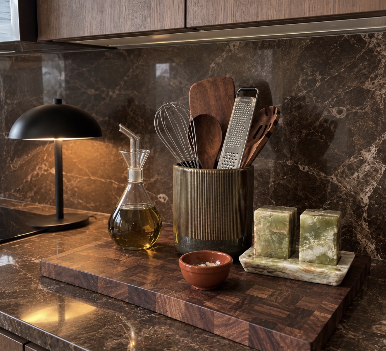 THE ART OF THE EVERYDAY — Turn your kitchen into a luxury-inspired space with rich wood tones, sculptural accessories, and timeless details. Desig